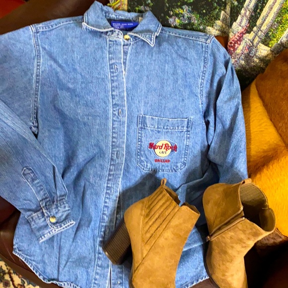 Hard Rock Cafe Tops - Hard Rock Cafe denim button down